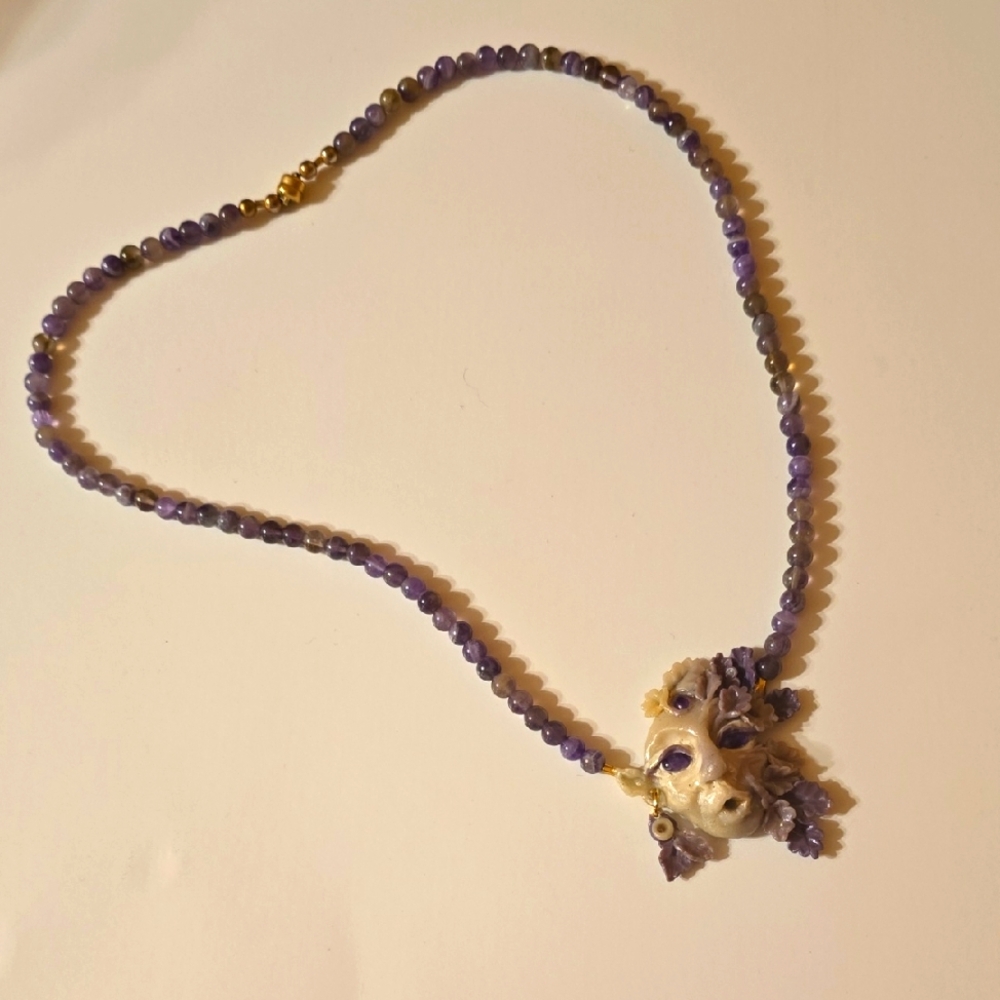 Gorgeous Artisan Polymer Clay Art Necklace